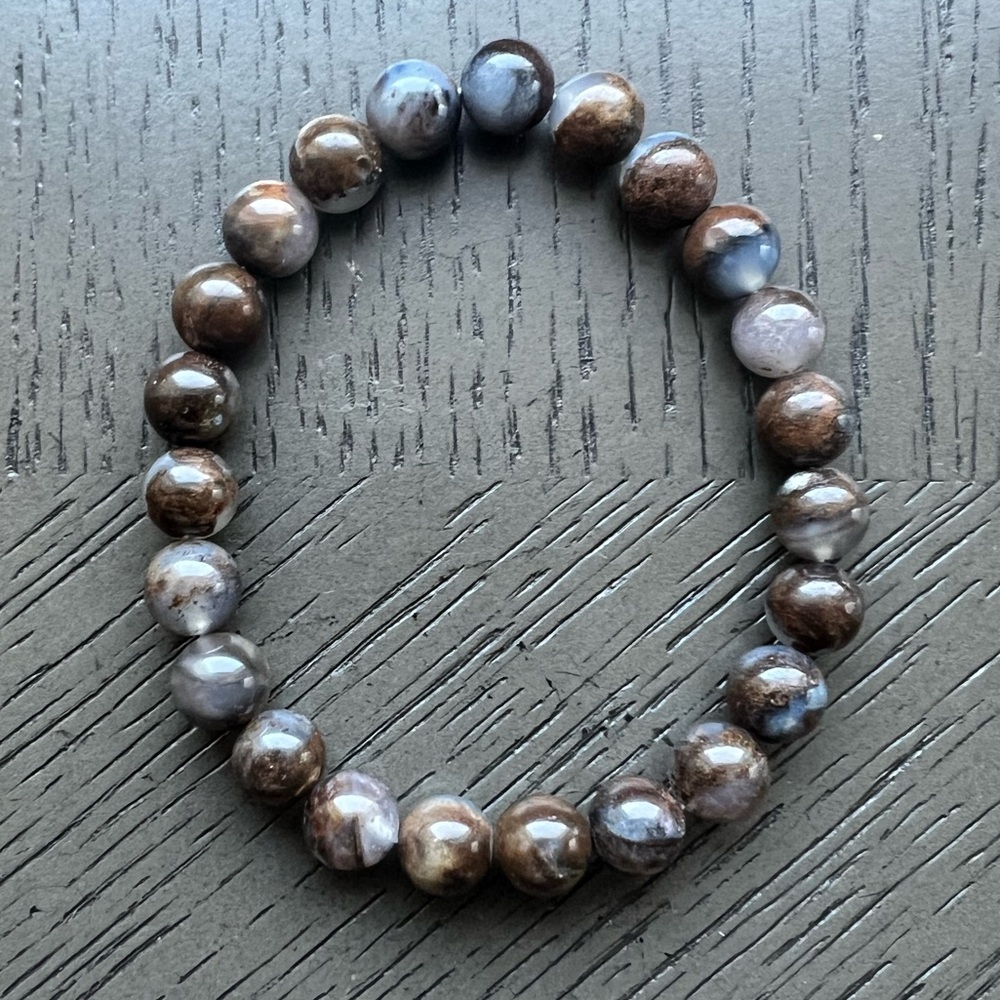 Turkish blue chalcedony bracelet 8mm SIZE 6.5’